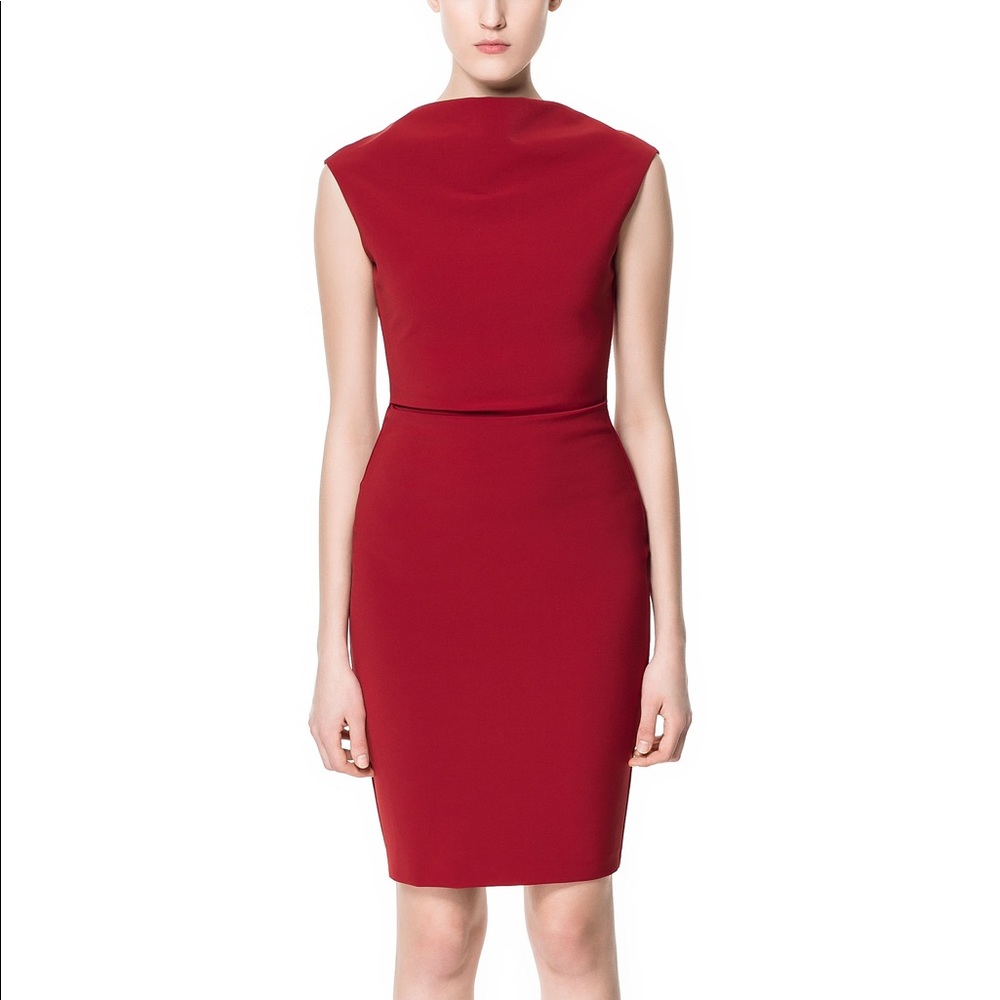 SOLD Zara Maroon Red Bodycon Dress Size XS